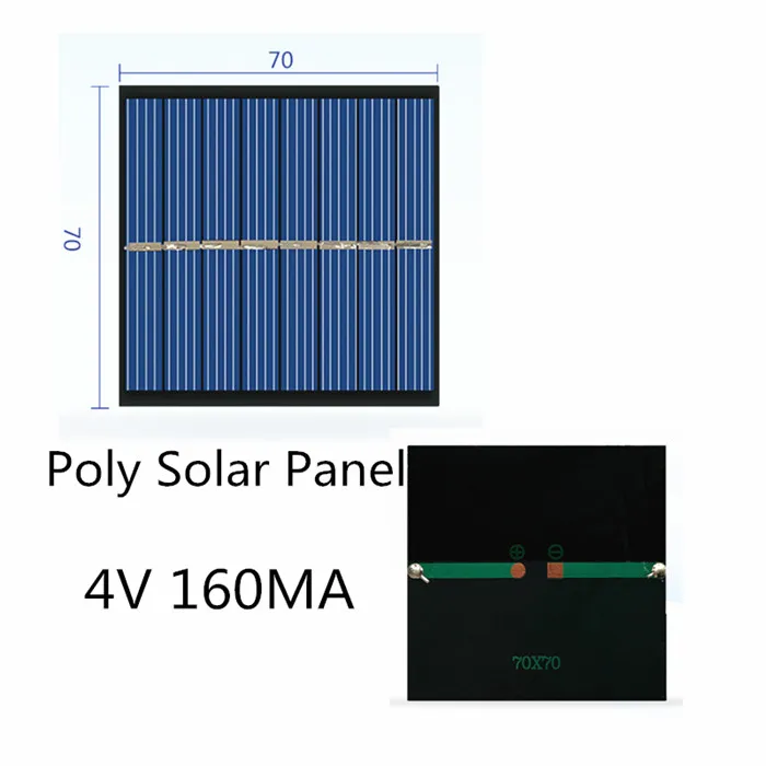 4V 160MA Whole sale Min Solar panel 0.5V 1V 2V 3V 4V 5V 80MA 100MA 120MA 130MA 160MA Solar Cell For diy Solar charger - Цвет: 4V 160MA