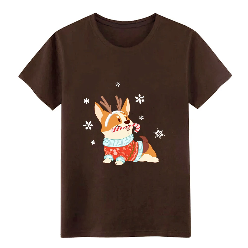 Corgi/Рождественская Бейсбольная Футболка хлопковая однотонная Милая