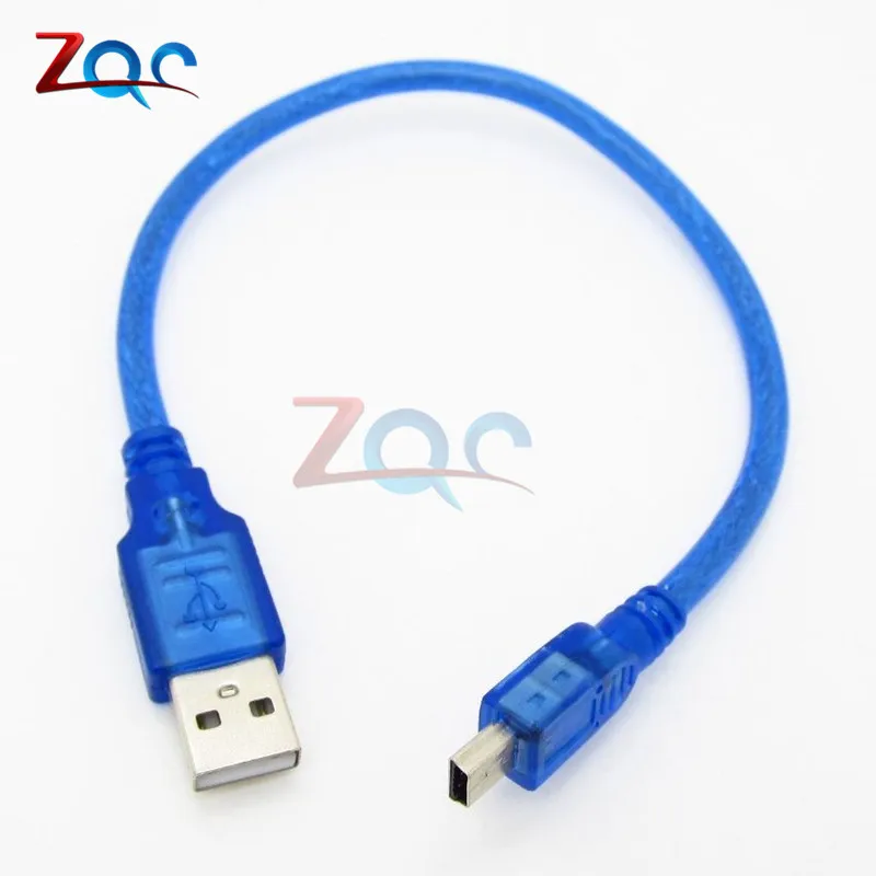 30 см USB 2,0 мужчина к Mini B 5pin Мужской кабель для передачи данных для ПК кабель провода для Arduino MCU Nano 3,0 Pro также для старого мобильного телефона