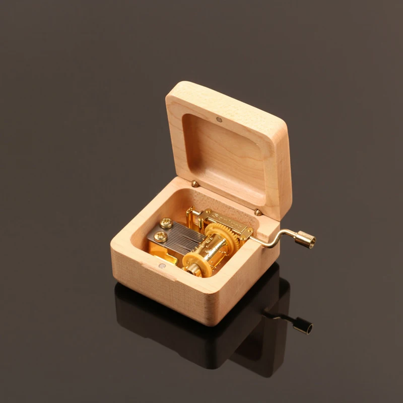 Музыкальная шкатулка из черного ореха деревянная клена с ручным встряхиванием