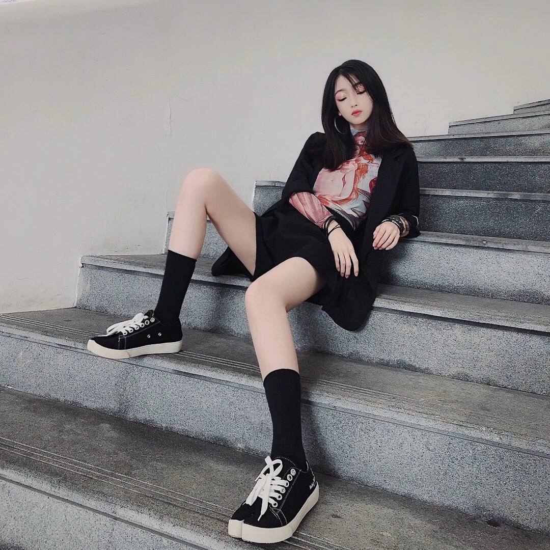 Женская футболка с длинными рукавами Tide красная облегающая принтом масляной