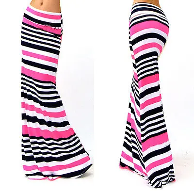 Женские платья макси в полоску Размеры для Малыш Новый Для женщин юбка длинная