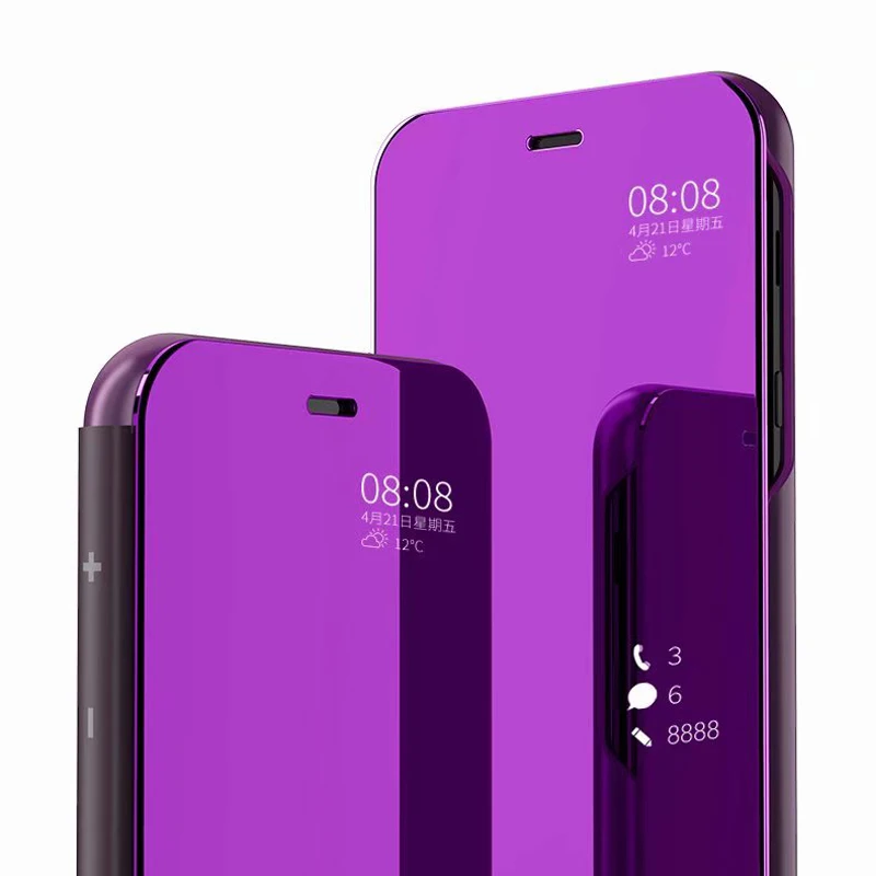 Зеркало Флип задняя Кожа Жесткий Корпус для samsung Galaxy A6 A6Plus + роскошные Clear View окна