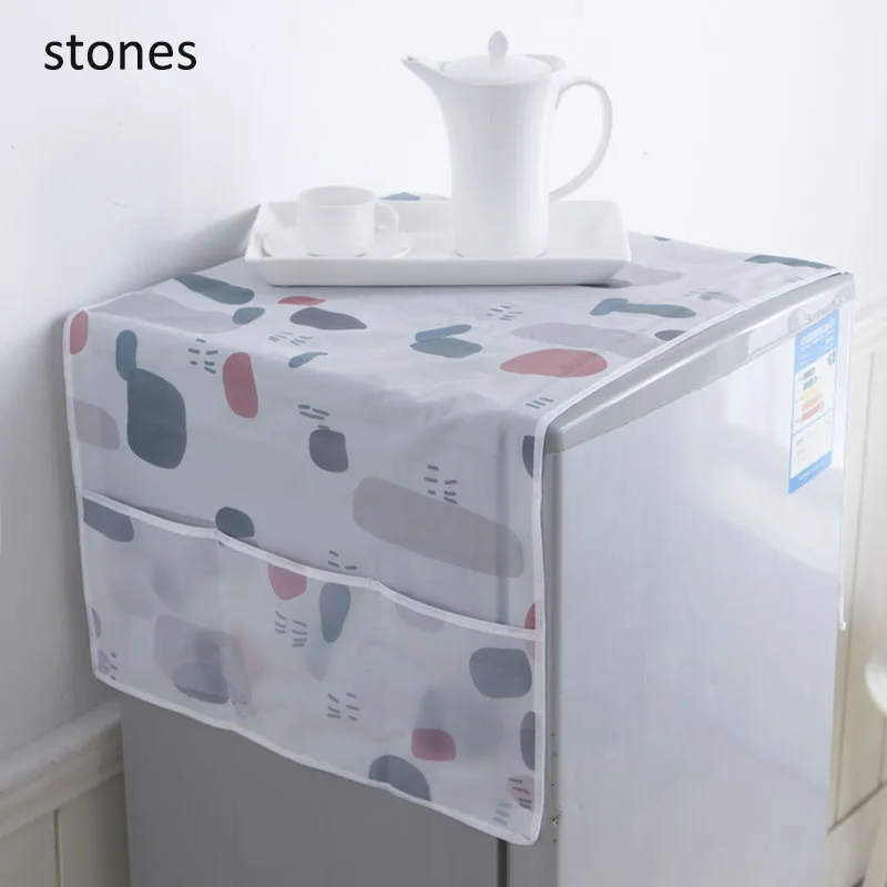 stone 130*55 см кухонные принадлежности пылезащитные крышки водонепроницаемый органайзер для холодильника крышка холодильника сумка для хранения PEVA морозильная камера верхние сумки - Цвет: stone