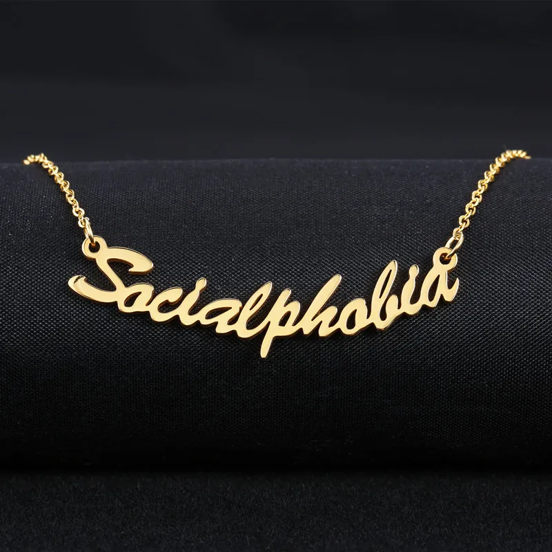 Именное ожерелье золотого цвета из нержавеющей стали индивидуальное в подарок