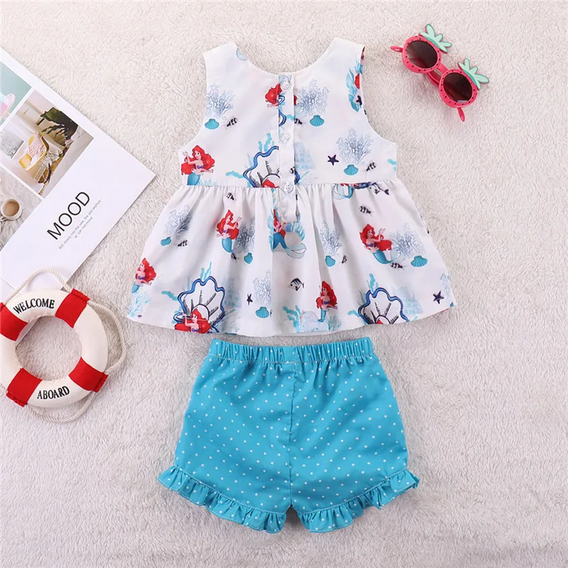 Emmababy От 0 до 4 лет Детские для маленьких девочек мультфильм русалка хлопок