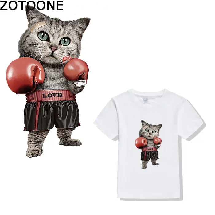 ZOTOONE утюг на патч Кот удар мультфильм патч теплопередача класс офсетная одежда паста глажка наклейки термопресс d