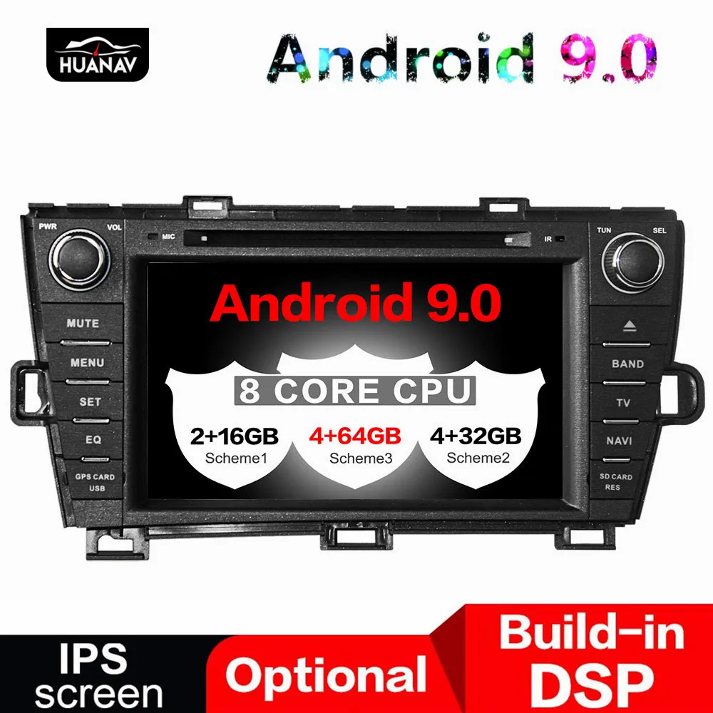 DSP Android 9 Car DVD player GPS Navigation For Toyota Prius 2009-2013 Right hand driving multimedia Auto Radio stereo 64 | Автомобили и