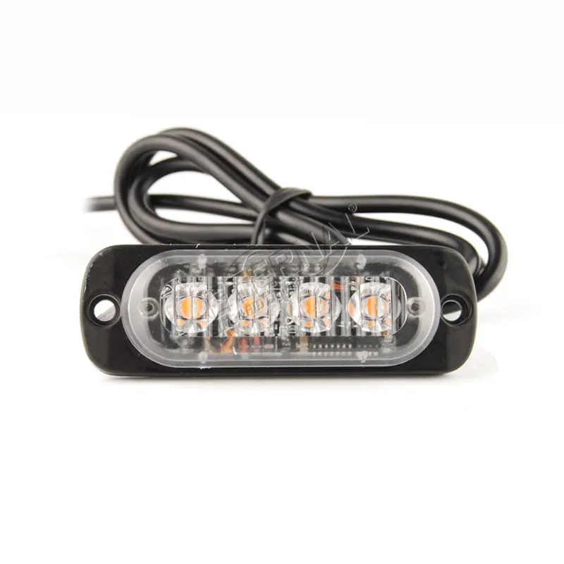 

free shipping 10pcs 4LED warning strobe light car motorcycle pick up trucks amber turn signal emegency flash light 12V 24V car