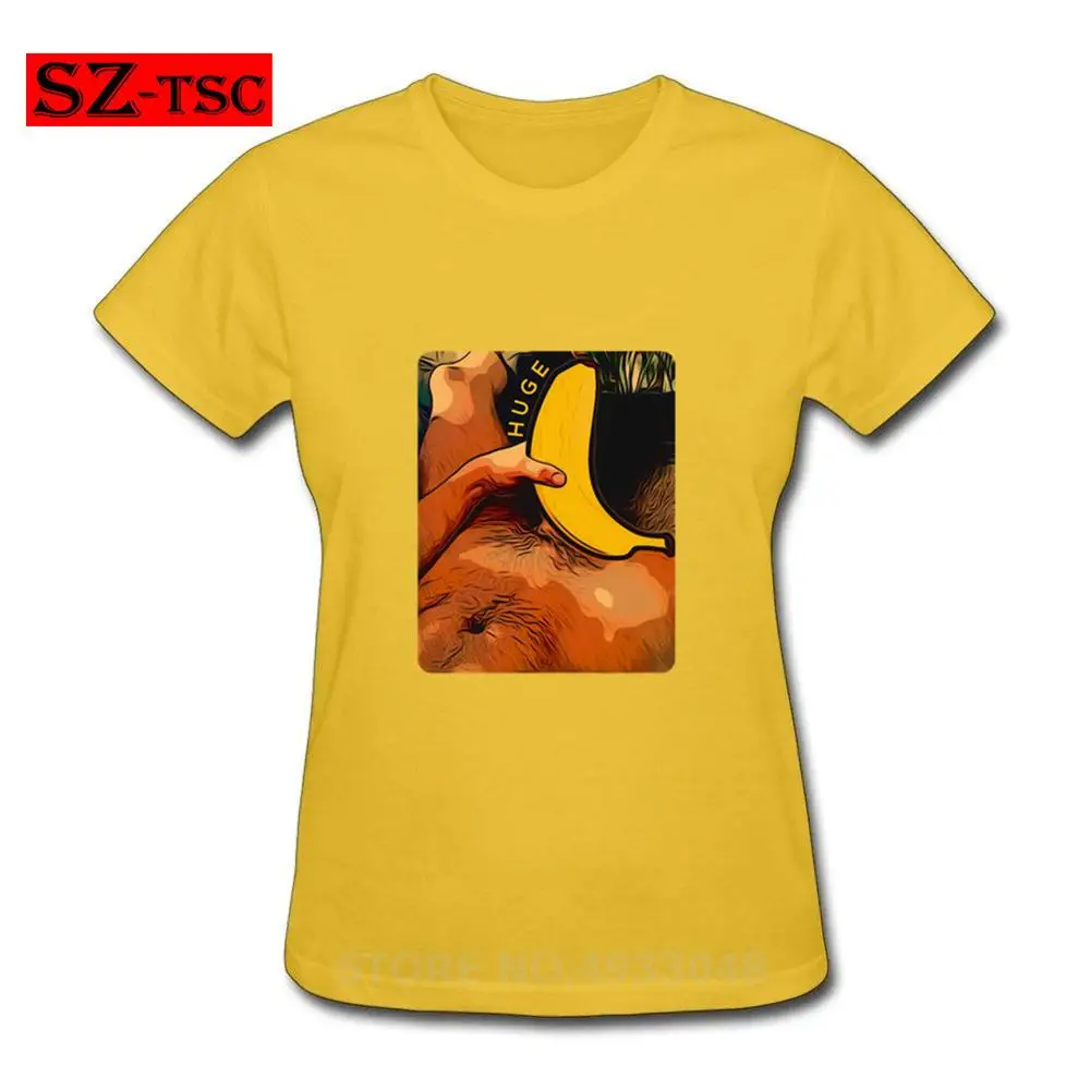 Огромный Банан Сексуальная футболка юмором Женская 100% хлопковая Футболка