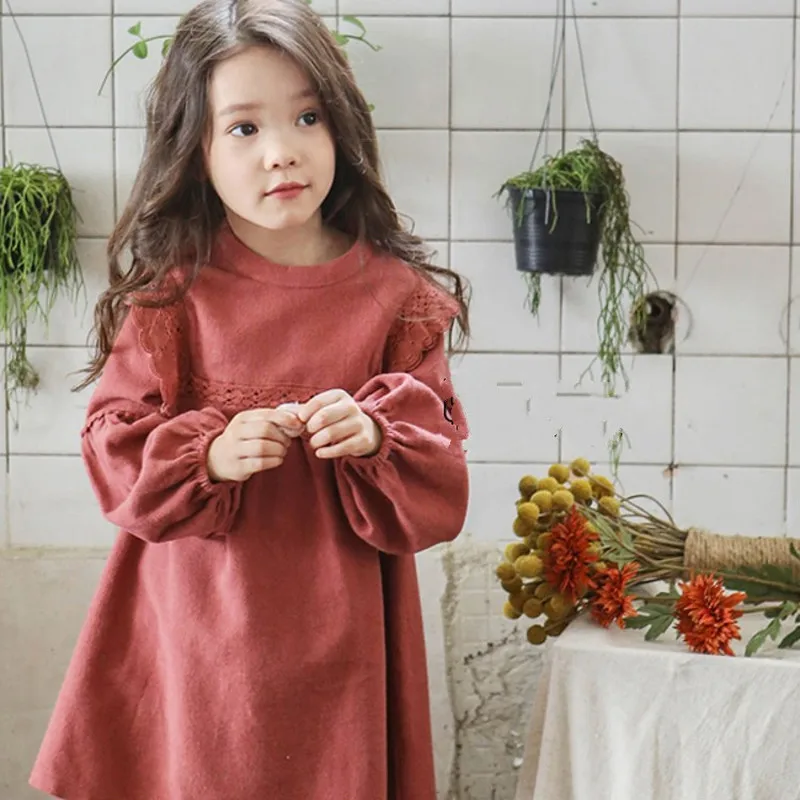 Зимнее платье для девочек детское бархатное плотное принцессы детская