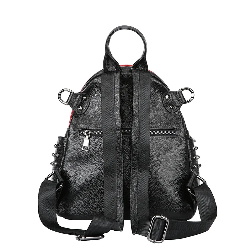 Женские Модные Пояса из натуральной кожи рюкзак дамы заклепки замок коровьей