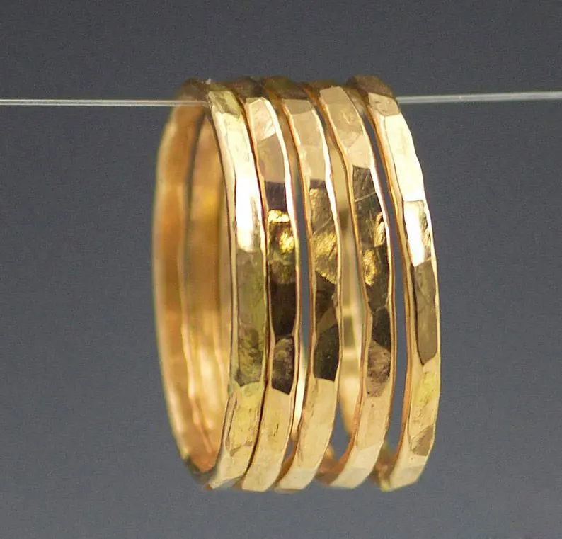 Классический золото Stackable Rings14k Gold Filled Золотой несколько колец фаланговые кольца