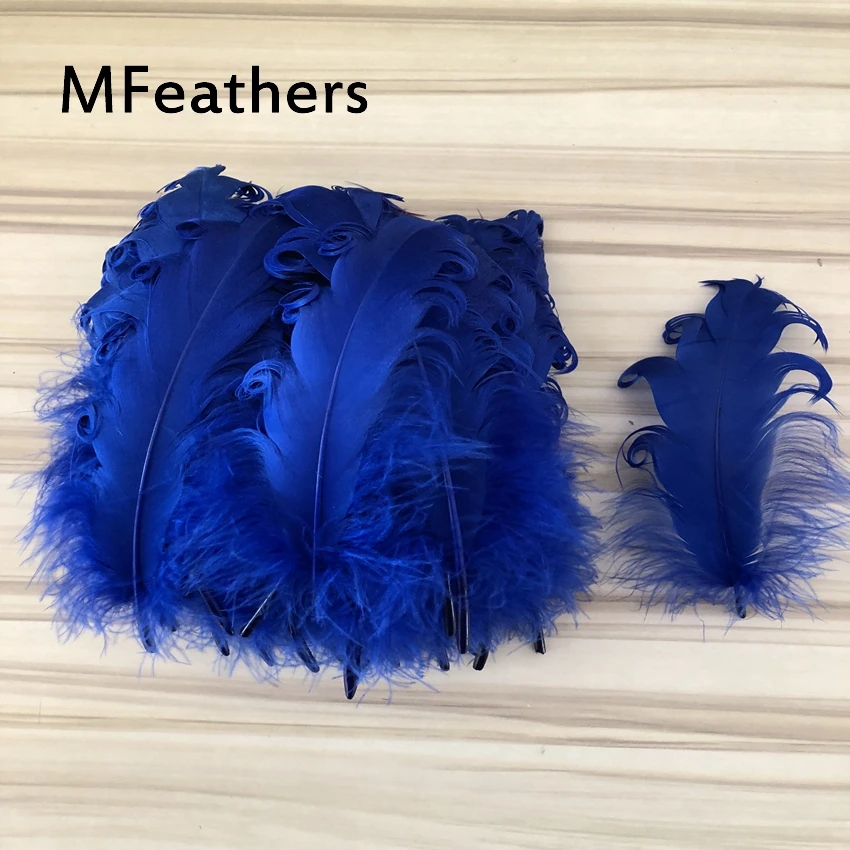 

royal blue Dyed curly goose feather 13-20cm / 5-8" diy crafts pluma Geese duck feathers for jewelrys hats carnival headwear deco