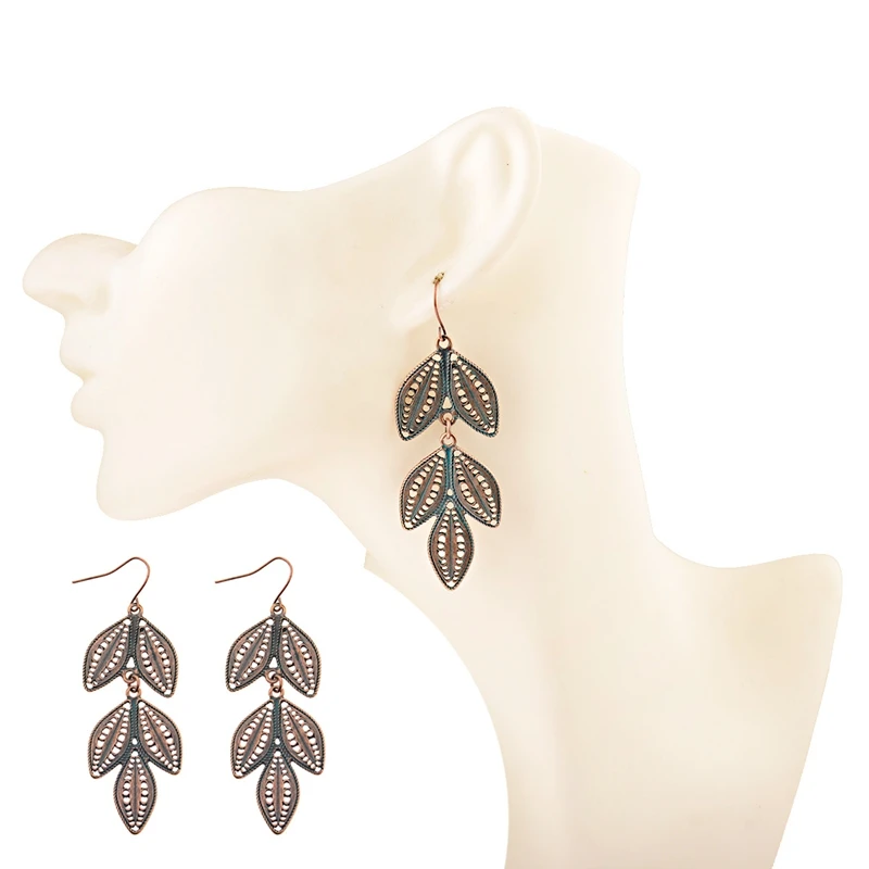 2019 Модные женские серьги цыганские листья Jhumka тибетские ювелирные изделия Oorbellen
