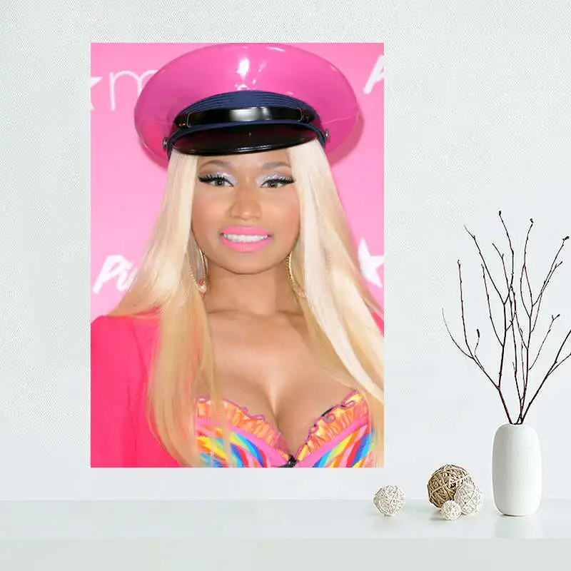 Белый Пользовательские Nicki Minaj холст картина плакат шелковая ткань стены искусства плакат для гостиной домашний декор - Цвет: Белый