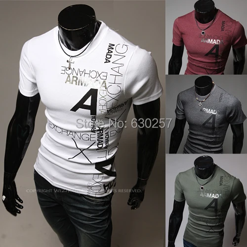 Free shipping new 2014 summer men's fashion cotton short-sleeve T-shirt high quality men o-neck t shirt tops &amp tees M-XXL Letter |