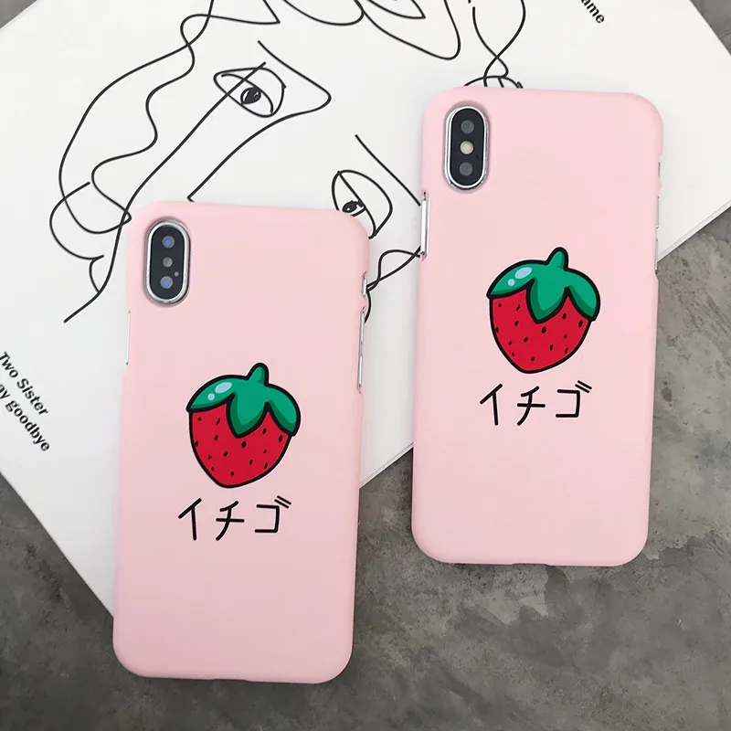 Coque for iPhone X Cartoon Strawberry Slim Phone Case on For 7 7Plus 6 6s 8 Plus Korean Style Cover Fundas |