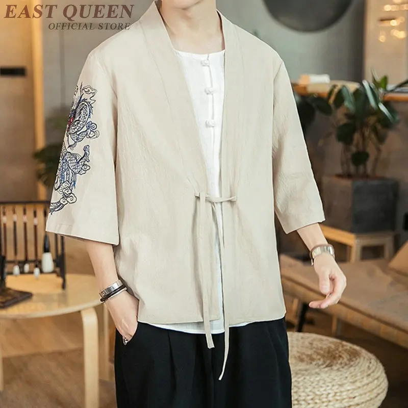 Кимоно Yukata Haori с японским драконом, кардиган, мужской костюм самурая, азиатская одежда, кимоно, куртка, Мужская рубашка Yukata Haori FF2174