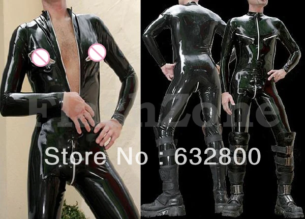 Men latex straitjacket tights with breast zip | Тематическая одежда и униформа