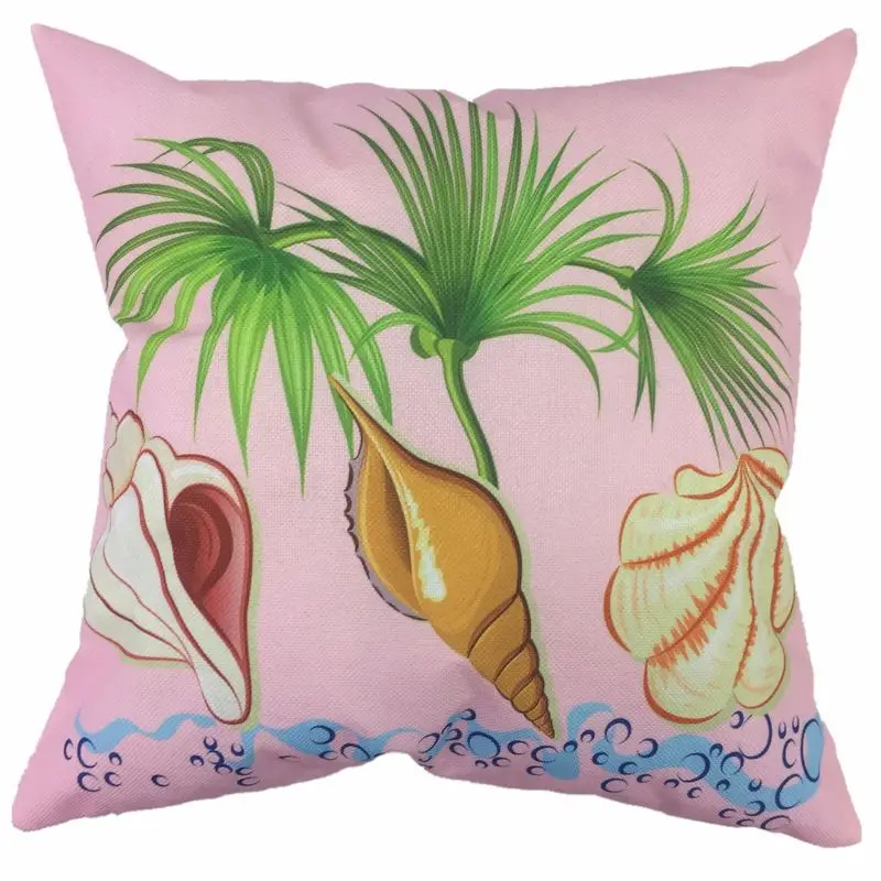 2019 Factory direct explosion models home square pillowcase marine conch beach linen sofa pillow car seat lumbar cushion cover | Дом и сад