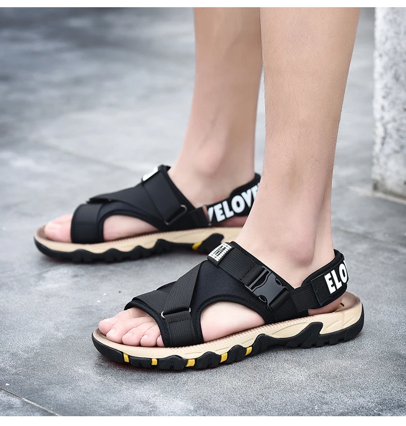 Мужские пляжные сандалии; Новинка; летние мужские уличные сандалии-гладиаторы; мужская повседневная обувь в римском стиле; Вьетнамки; модные шлепанцы; большие Size39-47