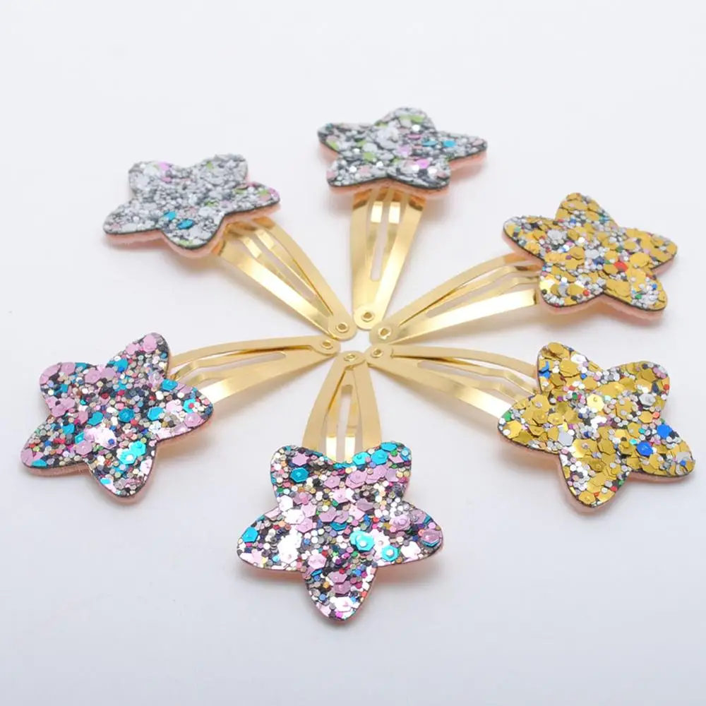 3 Pair Hairclips 6 шт./лот, дизайн, заколки для волос Corea для девочек, детские блестящие заколки для волос, заколка для волос с изображением звезд, сердечек, ушей МИККИ, короны, позолоченная заколка для волос - Цвет: 3 Pair Hairclips