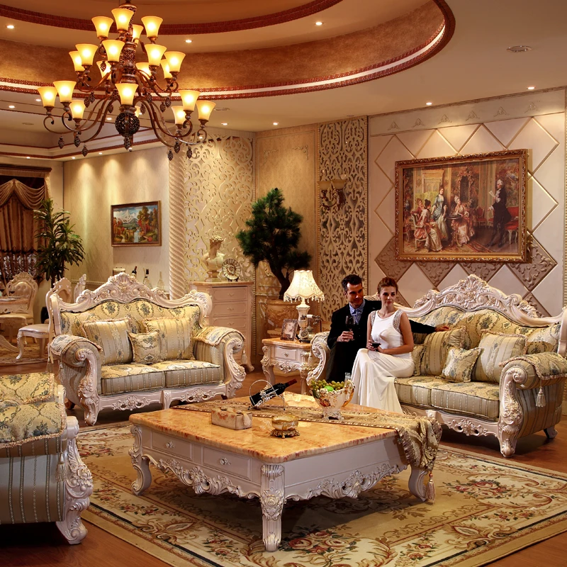 Высококачественный тканевый диван в европейском стиле 1 + 2 3 мебель для гостиной