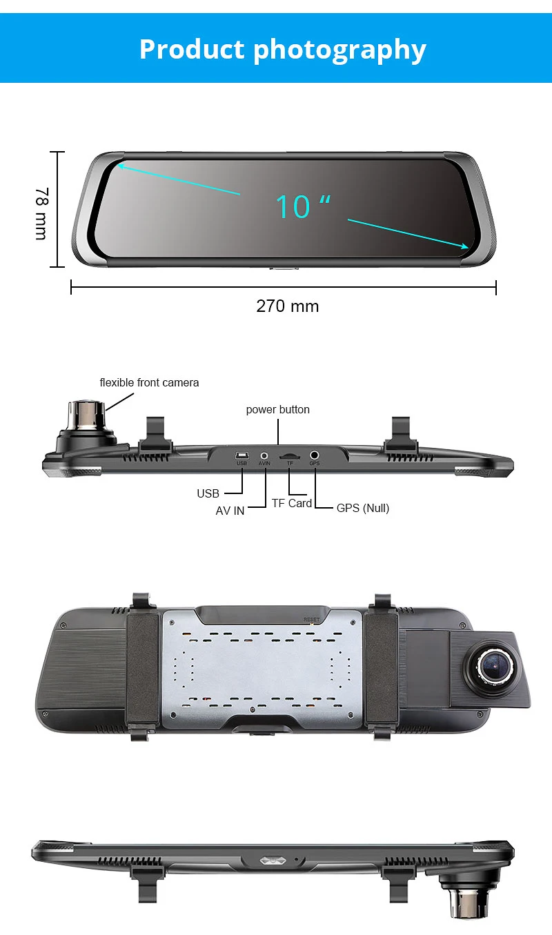 Jiluxing M902S 1" СТРИМ медиа заднего вида автомобиля DVR зеркало супер ночного видения 1080P автомобильная камера Две камеры видео рекордер Dash cam