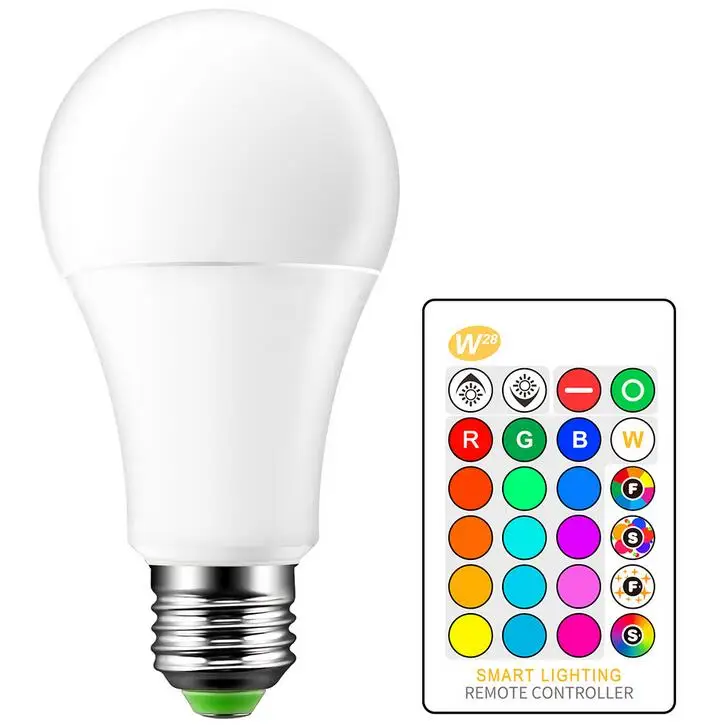 Светодиодный светильник E27 5 Вт 10 15 RGB + белый 16 цветов светодиодный изменяемый с