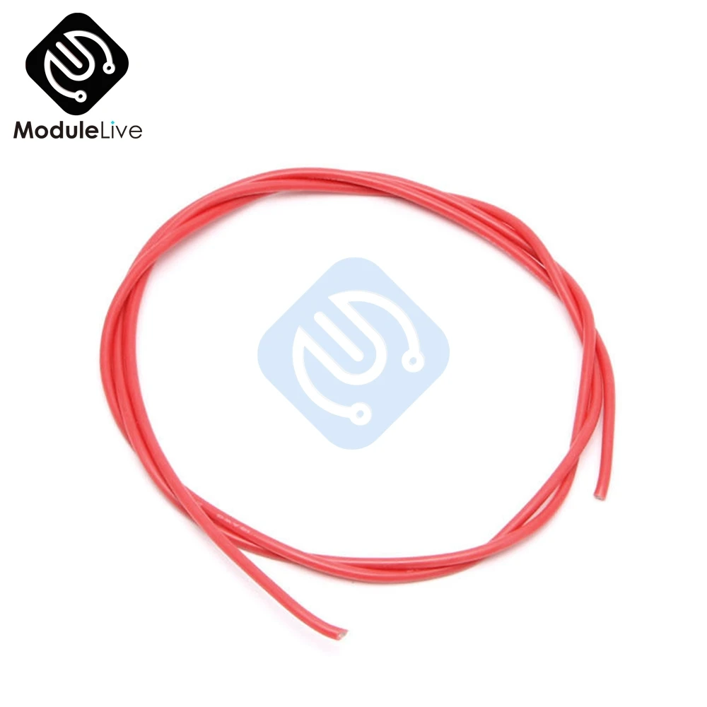 1 комплект 16 AWG Калибр провода гибкие многожильные медные кабели с силиконовой оплеткой для RC черный 1 М+ Красный 1 м = 2 м