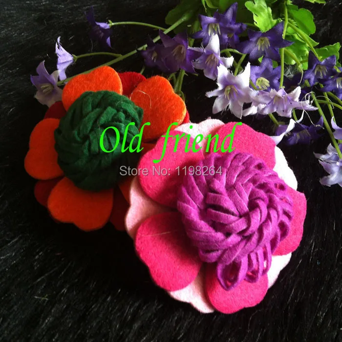 3 дюйма фетровая ткань с цветами милое платье для маленьких девочек из фетра