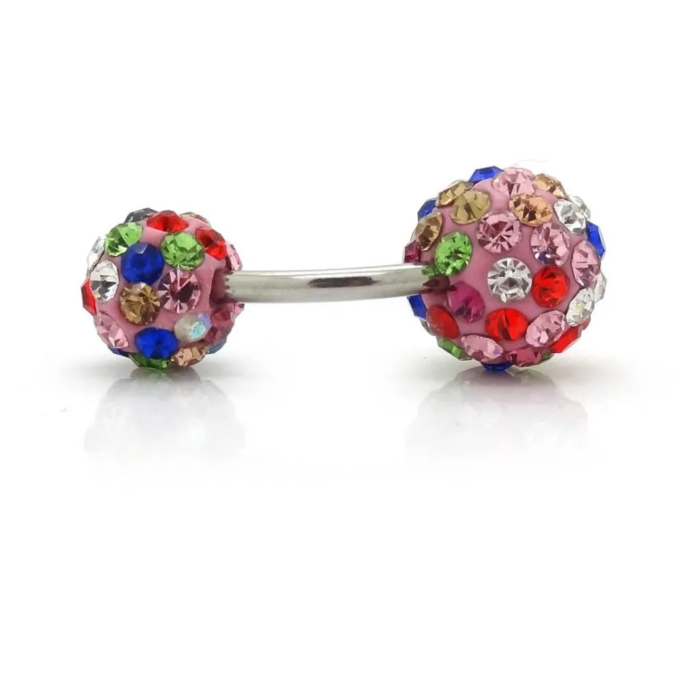 Штанга со стразами для пирсинга пупка пикантные кольца В индустриальном стиле