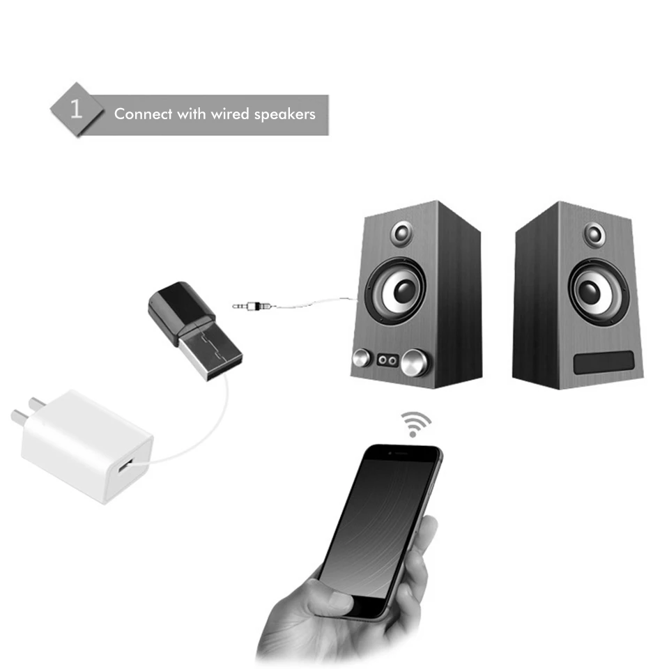 Аудиоприемник USB 3 5 мм RCA AUX Mini Bluetooth приемник адаптер bluetooth стереонаушники колонки