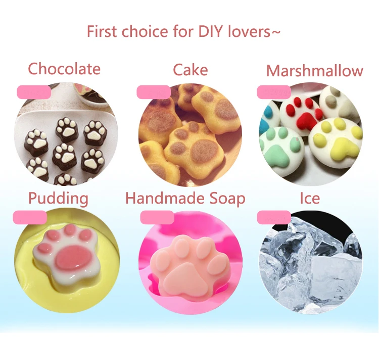 Симпатичная силиконовая форма для торта мини шоколада в виде кошачьей лапы с 10