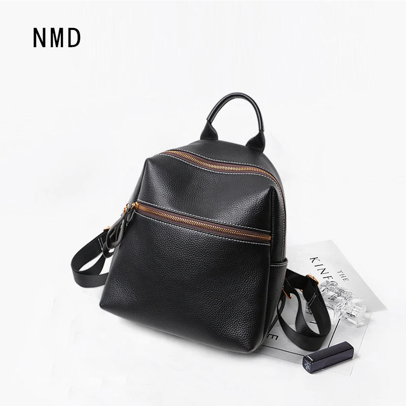 NMD Leather mini ladies tide bag head layer cowboy wild leisure travel small backpack Ultra light and super soft women | Багаж и сумки