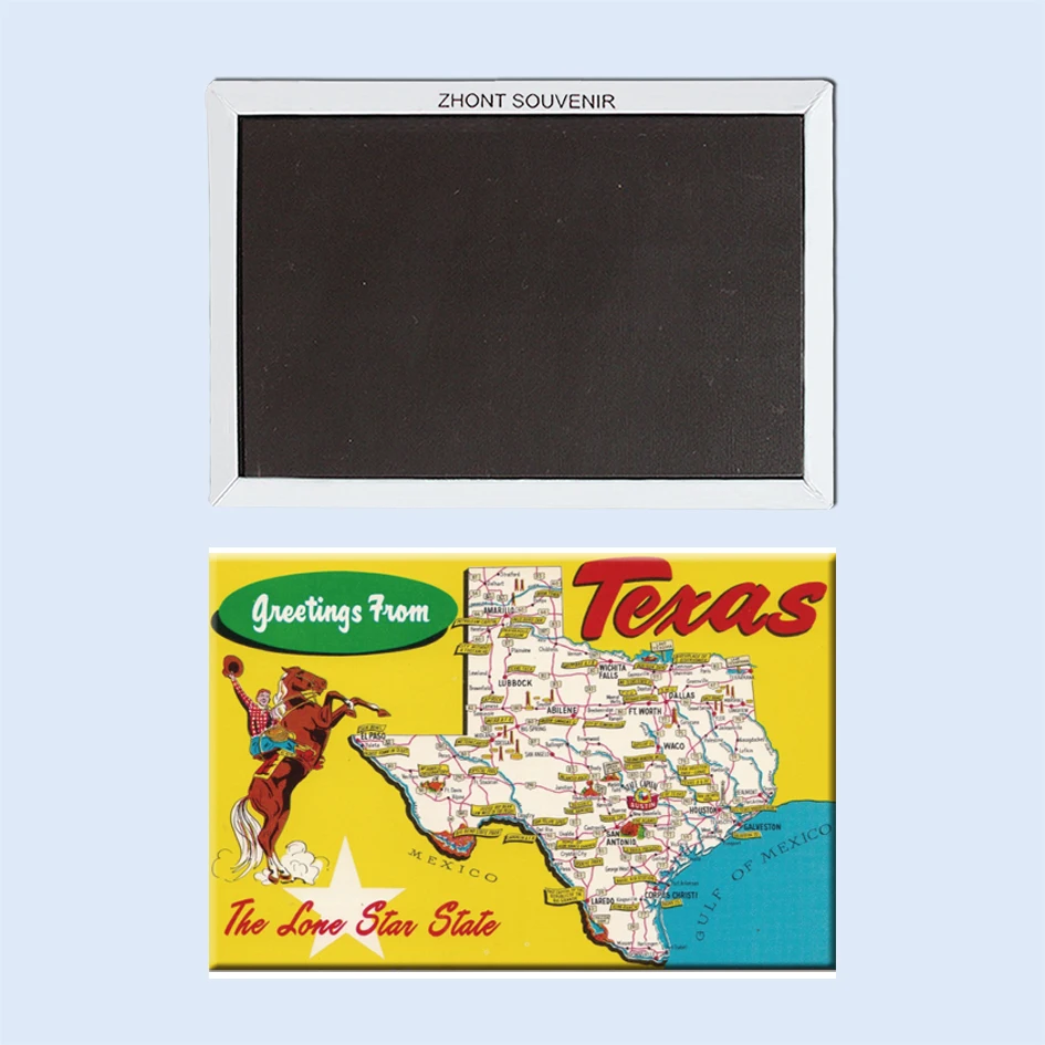 

Texas Fridge Magnets The lone star state Souvenir for Store 22195 Vintage Image