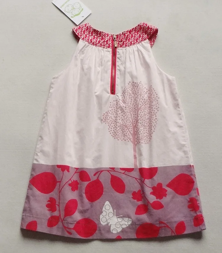 Детское летнее платье для девочек светло-розовое из мягкого хлопка с принтом w