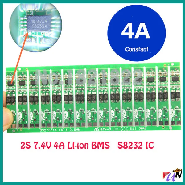 4 шт. много 2 S 4A 7 BMS PCM литий ионная аккумуляторная батарея Защитная плата для 18650