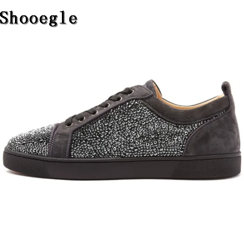 SHOOEGLE новые роскошные стразы для мужчин свадебные туфли с украшением в виде