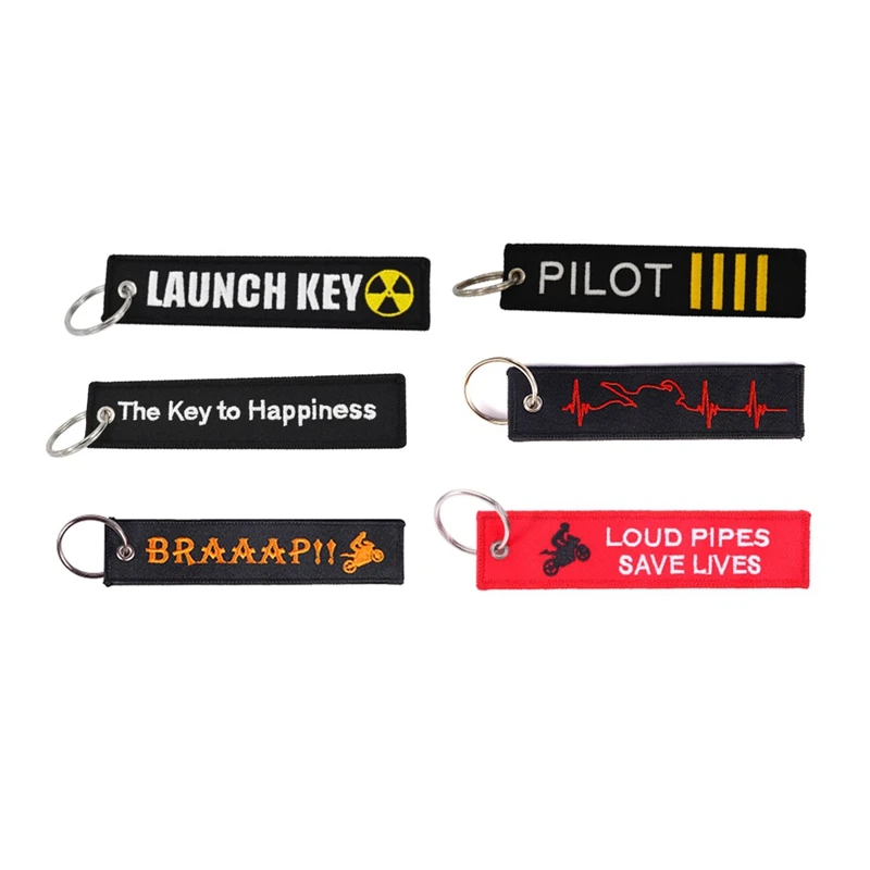 Remove Before Flight ключ цепи брелок с вышивкой для мотоцикла ключевые теги, что мы говорим на бог смерти Chaveiro