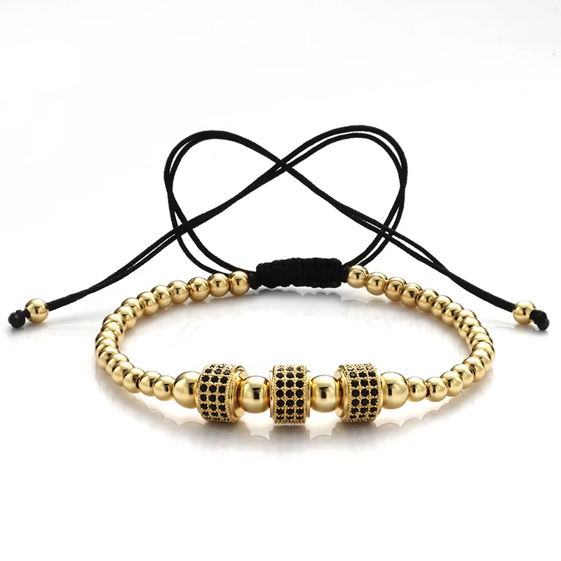 New Zircon Bracelet Men Jewelry Cubic Micro Pave CZ Charm &amp 4mm Round Beads Braided Macrame Bracelets Bangles pulseira feminina |