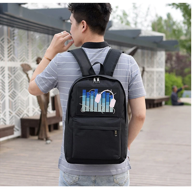Intelligent Voice Control Cool Flashing Light Backpack For Teenager School Bags Weekend Travel Nylon Laptop | Багаж и сумки