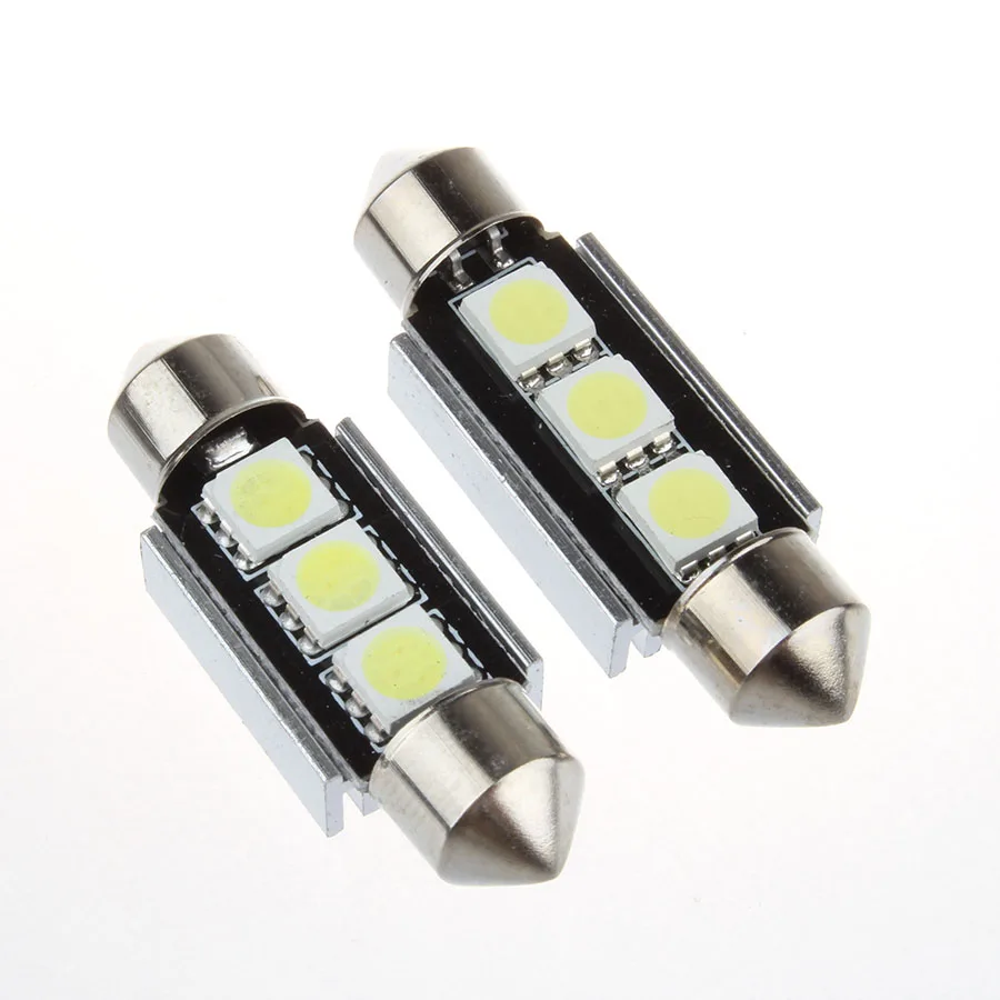 10x Festoon CANBUS Dome Door Reading White Error Free 3 SMD 6418 C5W C10W автомобильные номерные знаки
