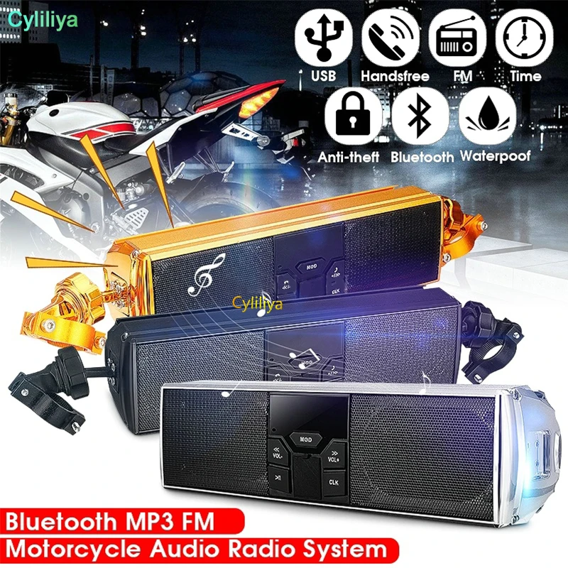 DHL 10 шт. Bluetooth мотоцикл MP3 Музыка LED плеер колонки стерео динамик FM радио