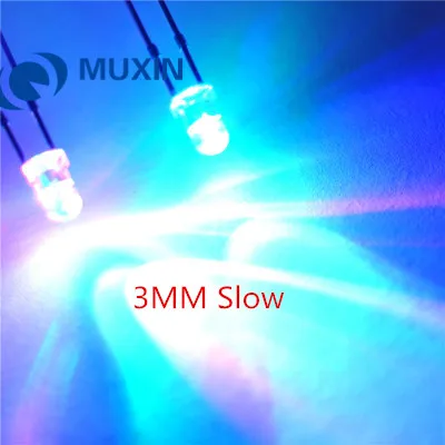 2PIN 3 мм RGB 7 цветов медленная вспышка LED светоизлучающий диод (светодиод) новые