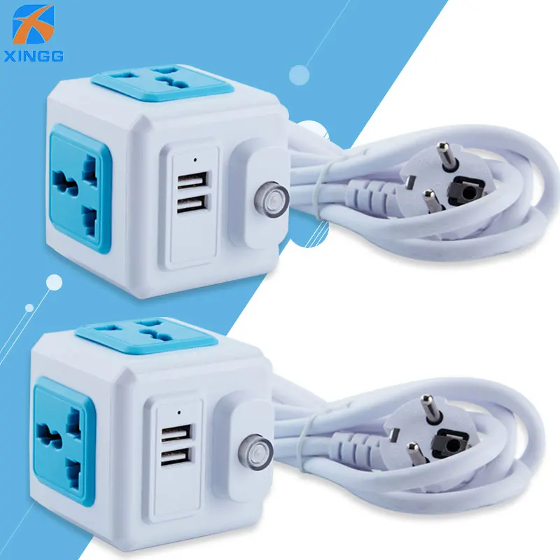 2 шт. штепсельная вилка EU RUS Power cube Strip Electric USB розетки удлинитель мульти дорожный