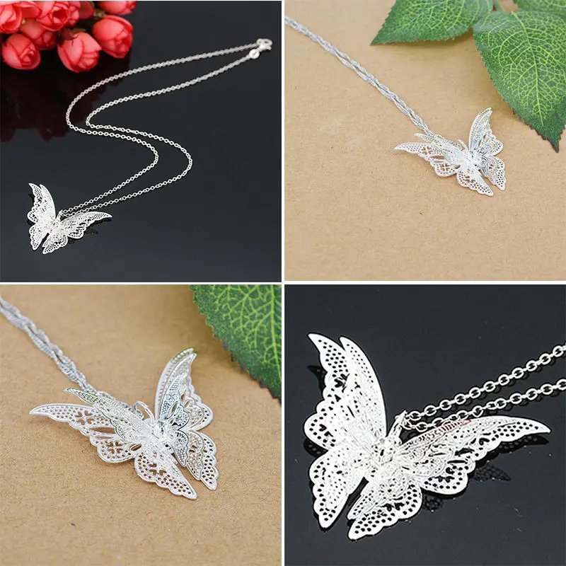 1 шт. женская подвеска в виде бабочки с кристаллами|crystal crystal|silver butterfly pendantsilver crystal