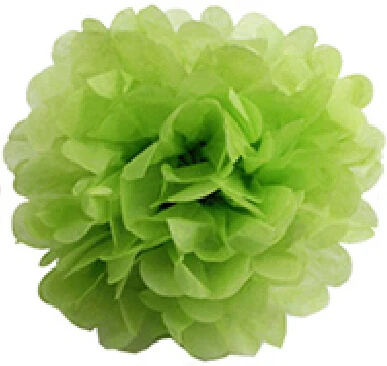 Green Лидер продаж! 20 шт 4 ''(10 см) бумажные помпоны для украшения свадебной вечеринки DIY цветочные шарики яркие бумажные цветы 16 цветов - Цвет: Green