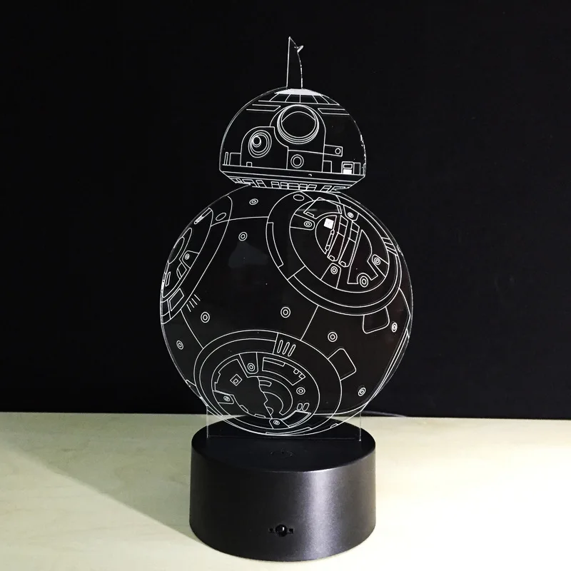 BB8 Звездные войны Sphero Droid 3D Ночная подсветка робот экшн фигурка игрушечная лампа 7